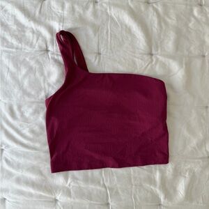 Lululemon Fuchsia Asymmetrical Crop Top Size 4